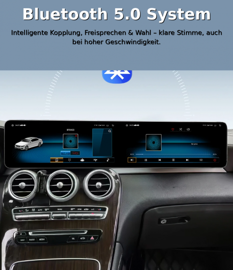 26" Android 14 Dual-Screen Display für Mercedes C-Klasse/GLC W205 2015–2021 NTG 5.0/5.5/6